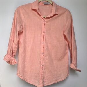 Misslook Button Down Shirt Pink Linen Look Cotton Blend Women's S